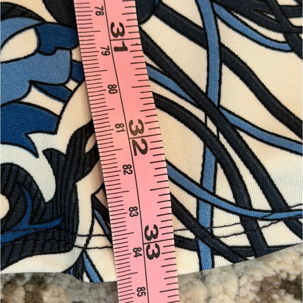 NWT Blue Abstract Psychedelic Print Midi A-Line Skirt Jules‎ & Leopold Size L - Picture 6 of 6